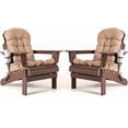 thumbnail image 1 of Nalone Folding Adirondack Chairs Set of 2, HDPE Oversized Patio Chairs with Cup Holder and Cushion, Weather Resistant for Garden, Deck, Fire Pit and Campfire(Wood), 1 of 8