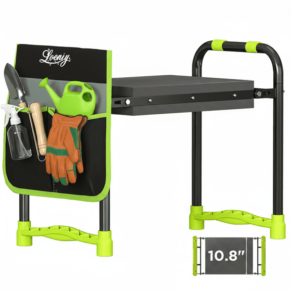 Nalone Garden Kneeler Bench and Seat, Heavy-Duty Foldable Garden Wedding Outdoor Stool Portable Garden Bench for Women Men Seniors Prayers