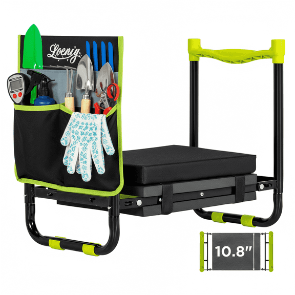 Nalone Garden Kneeler Bench and Seat with Cushion, Heavy-Duty Foldable Garden Wedding Stool Portable Garden Bench for Women Men Seniors Prayers