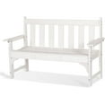 thumbnail image 1 of Nalone Outdoor Bench, HDPE All Weather Patio Bench Load up to 800 Lbs, 2-Person Garden Bench Rot-Proof Fade Proof for Patio, Porch, and Park(White), 1 of 7
