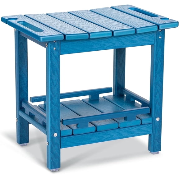 Nalone Shower Bench, HDPE Shower Benches for Inside Shower, Small Shower Chair Seat for Shaving Legs with Storage Shelf & Handles, Indoor and Outdoor Use (Navy Blue)