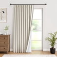 thumbnail image 1 of Nalqet 112 inch Pinch Pleated Linen Blackout Curtains 1 Panel Natural, 100% Black out, Thermal Insulated, Pleated Window Drapes with Rings Hooks, for Bedroom Living Room, 1 of 10