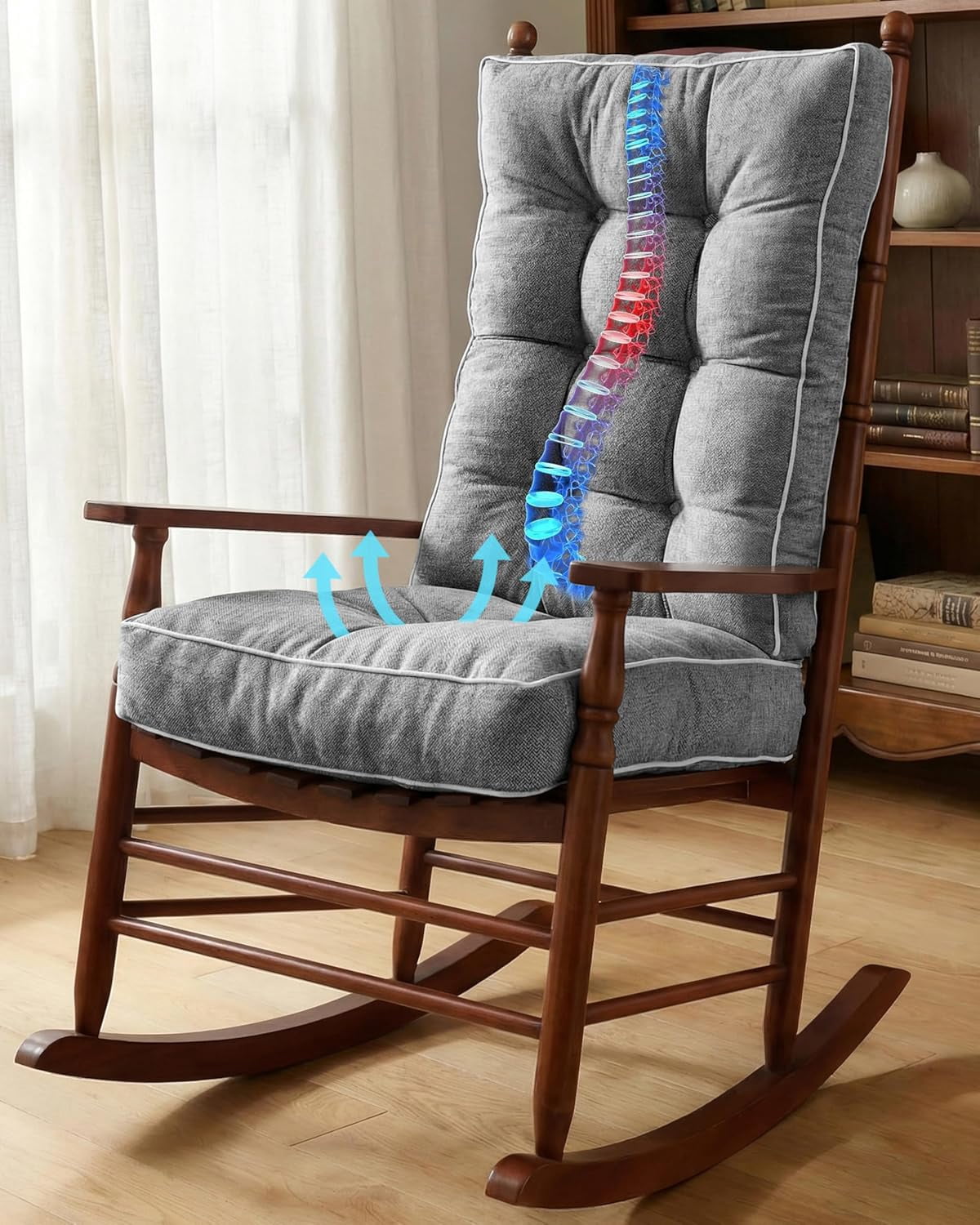 Nalqet 22×17×5 inch Ultimate Comfort Rocking Chair Cushion Set ...