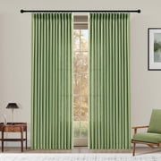 Nalqet 40*84 inch 2 Panels Pinch Pleated Linen Curtains for Home, Blackout Heat Blocking Window Curtains for Bedroom,Living room,Office,Sage Green