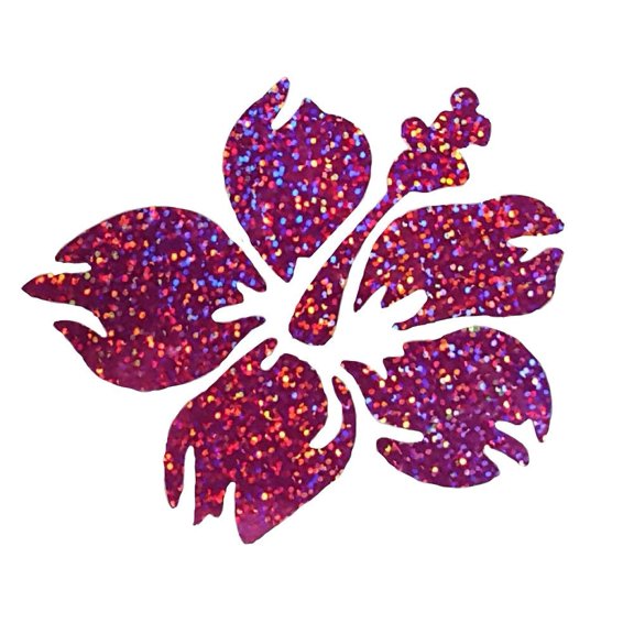 Nalu Blue Hawaiian Decal Hibiscus Fushia