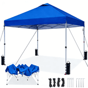 Nalwort 10x10 Pop Up Canopy Tent with 99% UV Blocking, Instant Portable Sun Shade for Party, Includes Sandbags & Stakes,Blue