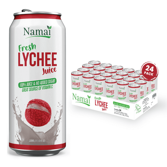 Namai Pure Lychee Juice, 10.8 fl oz Can, 24 Count