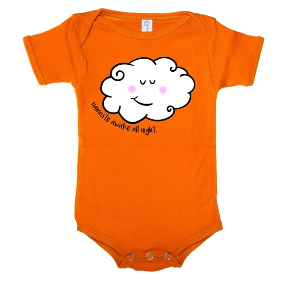 Namasete up all night funny baby bodysuit, Yoga Baby Romper, Baby one-piece - Orange CA165Yoga S11 6-12