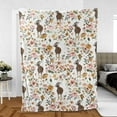 thumbnail image 1 of Namashops Blanket - Nubian Goat Floral Pattern Blanket, 60x80in Fleece Blanket, 1 of 6