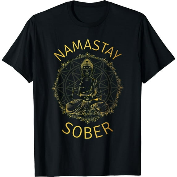 Namastay Sober NA AA 12 Step Recovery Meditation Sobriety T-Shirt
