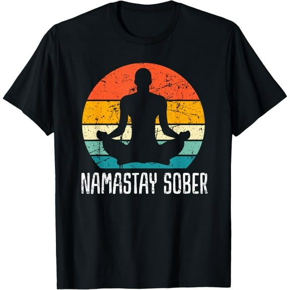 Namastay Sober Recovery Support Sobriety NA AA T-ShirtMen and women, Black T-shirt, size: Extra large S-4XL