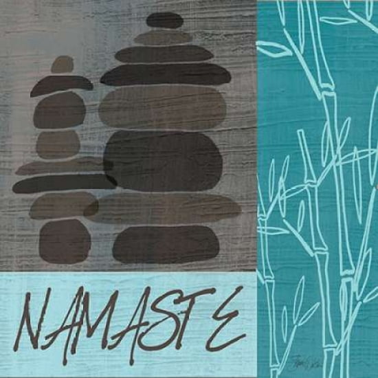 Namaste - Blue Canvas Art - Shanni Welsh (24 x 24)