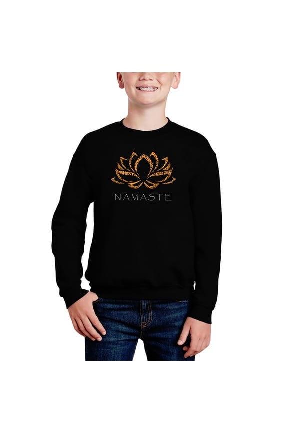 Namaste - Boy's Word Art Crewneck Sweatshirt