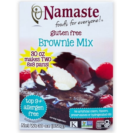Namaste Foods Gluten Free Brownie Mix, 30 oz, Double Batch, Baking Mix