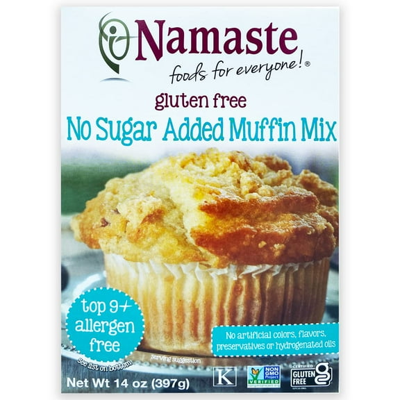 Namaste Foods Gluten Free No Sugar Added Muffin Mix, 14 oz Box