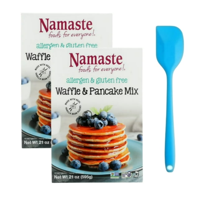 Namaste Foods Gluten Free Waffle And Pancake Mix, 21 Oz (2 Pack) with Spatula