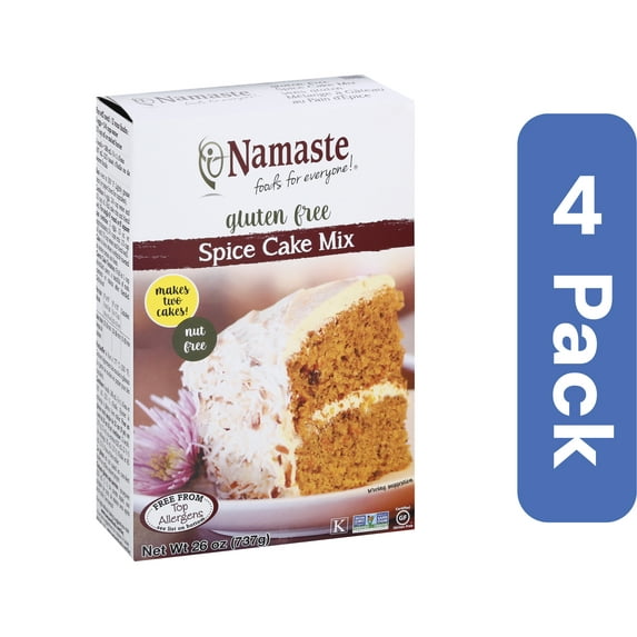 Namaste Foods Spice Cake Mix Wheat Free Gluten Free Dairy Free 26 oz (Pack Of 4)
