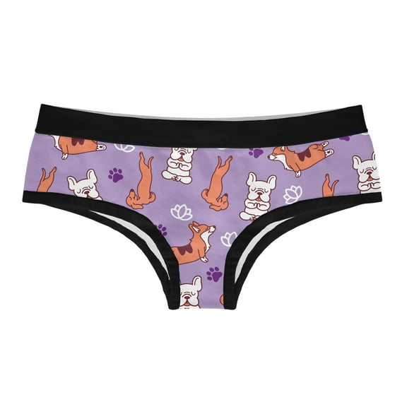 Namaste Home With My Dog Womens Panties Funny Bikini Brief Graphic Underwear
