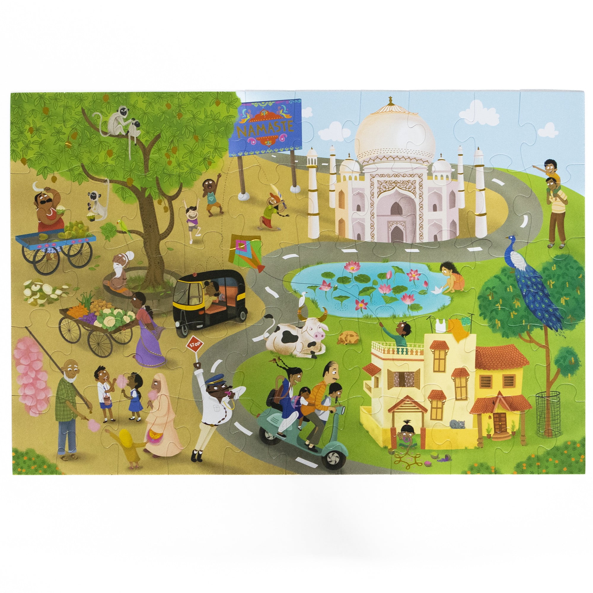 Namaste India Floor Puzzle, 51 Pieces, by Kulture Khazana