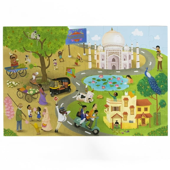 Namaste India Floor Puzzle, 51 Pieces, by Kulture Khazana