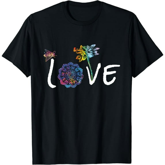 Namaste Love Lotus Flower Bee Peace Meditation Yoga Gift T-Shirt