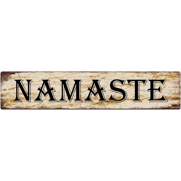 Namaste Metal Tin Sign For Home Office Living Room Bar Cafe Restaurant Club Wall Decor 4x16 Inches