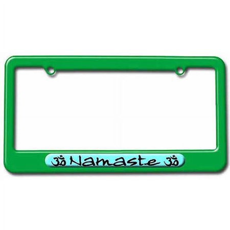Namaste, Om Aum Yoga License Plate Tag Frame, Multiple Colors