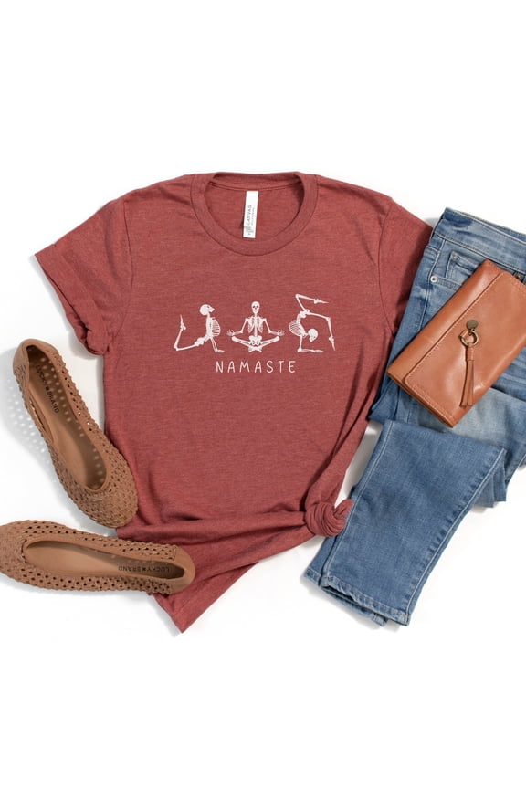 Namaste T-Shirt, Funny Yoga Shirt, Skeleton Yoga Tee, Yoga Poses Shirt, Cute Yoga Tees, Ha