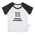 thumbnail image 1 of Namaste Up All Night Funny T shirt For Baby, Newborn Babies T-shirts, Infant Tops, 0-24M Kids Graphic Tees Clothing (Short Black Raglan T-shirt, 0-6 Months), 1 of 4