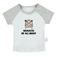thumbnail image 1 of Namaste Up All Night Funny T shirt For Baby, Newborn Babies T-shirts, Infant Tops, 0-24M Kids Graphic Tees Clothing (Short Gray Raglan T-shirt, 12-18 Months), 1 of 4