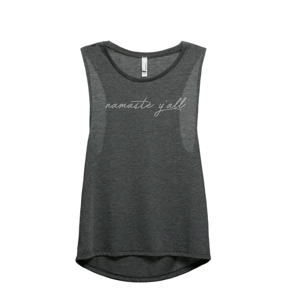 Namaste Yall Women's Fashion Sleeveless Muscle Workout Yoga Tank Top Charcoal Grey 2X-Large
