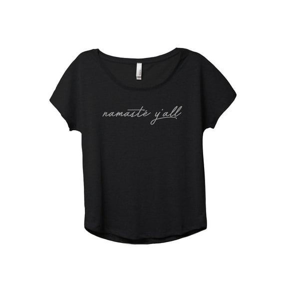 Namaste Yall Women's Fashion Slouchy Dolman T-Shirt Tee Heather Black Large