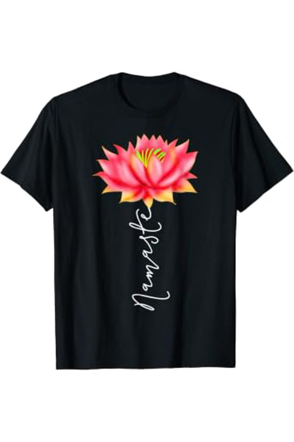 Namaste Yoga Saying Lotus Flower Pink Boho Zen T-Shirt