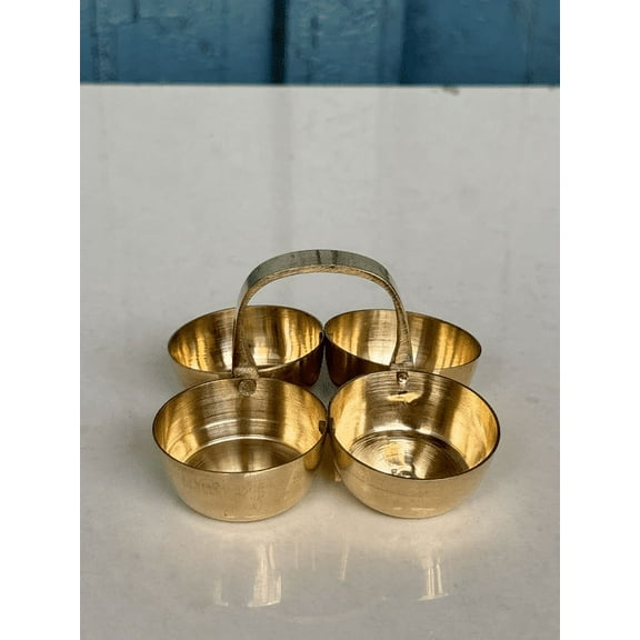 NamasteHimalayas Handcrafted Brass Chokra Traditional Pooja Bowl for Rituals & Meditation