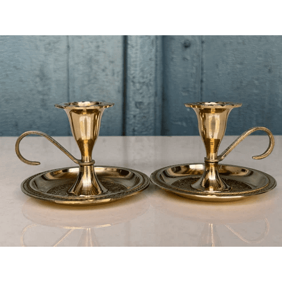 NamasteHimalayas Set of 2 Brass Oil Lamps Handmade Diya Pair for Puja & Meditation