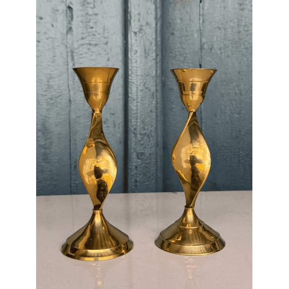 NamasteHimalayas Set of 2 Twisted Metal Candle Holders  Modern Home Dcor & Gifting | Home decoration