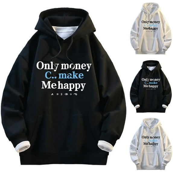Namayuj Hoodies for Men Fall Solid Color Hooded Sweatshirt Trendy Pullover Tops Comfort Long Sleeve Shirts with Pcokets