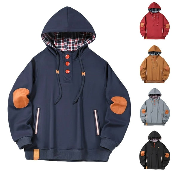 Namayuj Men's Fleece Hoodies Basic Solid Color Hooded Sweatshirt Athletic Pullover Tops Soft Warm Long Sleeve Hoodie