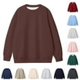 thumbnail image 1 of Namayuj Men's Fleece Sweatshirts Basic Solid Color Round Neck Sweatshirt Travel Sweater Tops Winter Warm Long Sleeve Shirts, 1 of 3