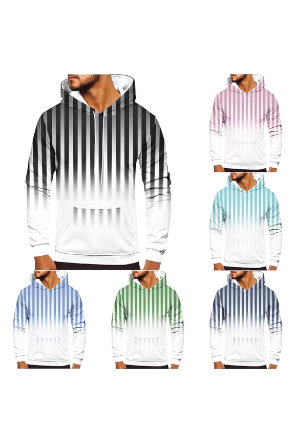 Men's Hoodies Basic Solid Color Hooded Sweatshirt Lightweight Sweater Tops Work Long Sleeve Hoodie with Pcokets