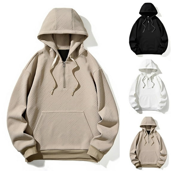 Namayuj Men's Hoodies Fall Solid Color Hooded Sweatshirt Athletic Sweater Tops Cotton Long Sleeve Hoodie
