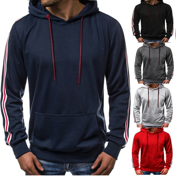 Namayuj Men's Hoodies Fall Solid Color Hooded Sweatshirt Lightweight Pullover Tops Comfort Long Sleeve Hoodie