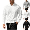 thumbnail image 1 of Namayuj Men's Stand Collar Full Zip Lightweight Track Jacket Raglan Long Sleeve Solid Casual OuterwearXS, 1 of 5