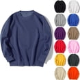 thumbnail image 1 of Namayuj Mens Sweatshirts Fall Solid Color Crewneck Sweatshirt Oversized Pullover Tops Winter Long Sleeve Shirts, 1 of 4