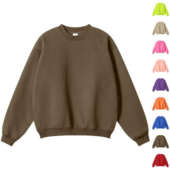 Namayuj Mens Sweatshirts Trendy Solid Color Crewneck Sweatshirt Athletic Pullover Tops Work Long Sleeve Shirts