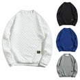 thumbnail image 1 of Namayuj Mens Waffle Sweatshirts Casual Solid Color Round Neck Sweatshirt Travel Sweater Tops Work Long Sleeve Shirts, 1 of 4