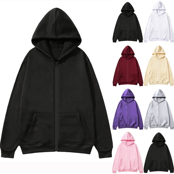 Namayuj Mens Zip Up Hoodies Basic Solid Color Hooded Sweatshirt Oversized Sweater Tops Soft Long Sleeve Hoodie