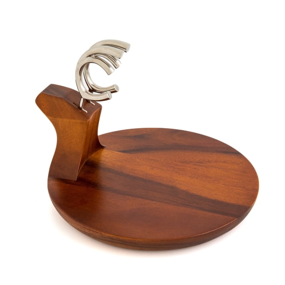 Nambe Acacia Wood Christmas Reindeer Platter / Charcuterie Board with Spreaders