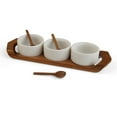 thumbnail image 1 of CHEVRON TRIPLE CONDIMENT Server w Spoons crafted by Nambe, 1 of 5