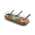 thumbnail image 1 of Nambe Cooper Triple Condiment Server w/ Spoons, 1 of 3